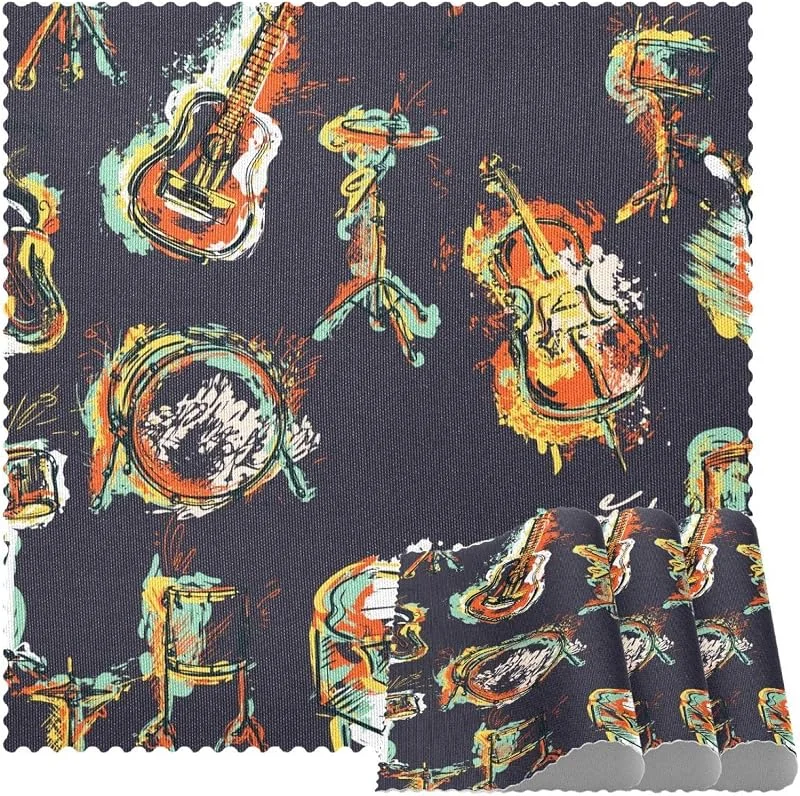 Marke: VAPOKF Grunge Jazz Musik Gitarre Klavier Trommel Platzsets Set von 1 für Esstisch Waschbar Rutschfest Platzset für Weihnachten Urlaub Geburtstag Party Tisch — Küche & Haushalt