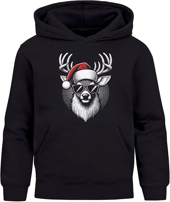 Besuche den MoonWorks-Store MoonWorks® Kinder Hoodie Weihnachtspullover Jungen Mädchen Rentier Hirsch Weihnachtsoutfit Kinder — Weihnachtsmode
