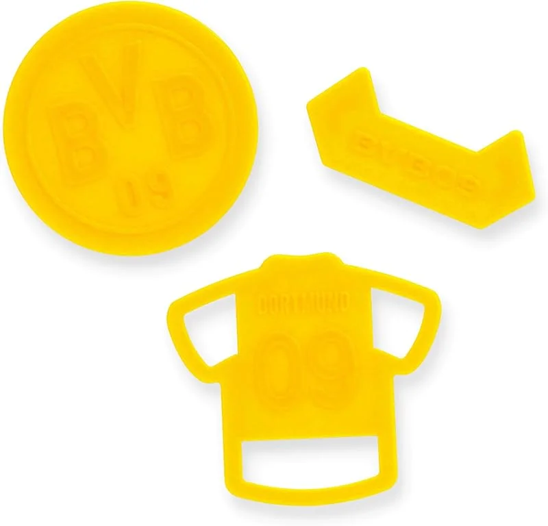 Besuche den Borussia Dortmund-Store BVB Keksausstecher-Set, 3 Stück, Offizielles Borussia Dortmund Merchandise, Spülmaschinenfest, Gelb — Weihnachtskueche