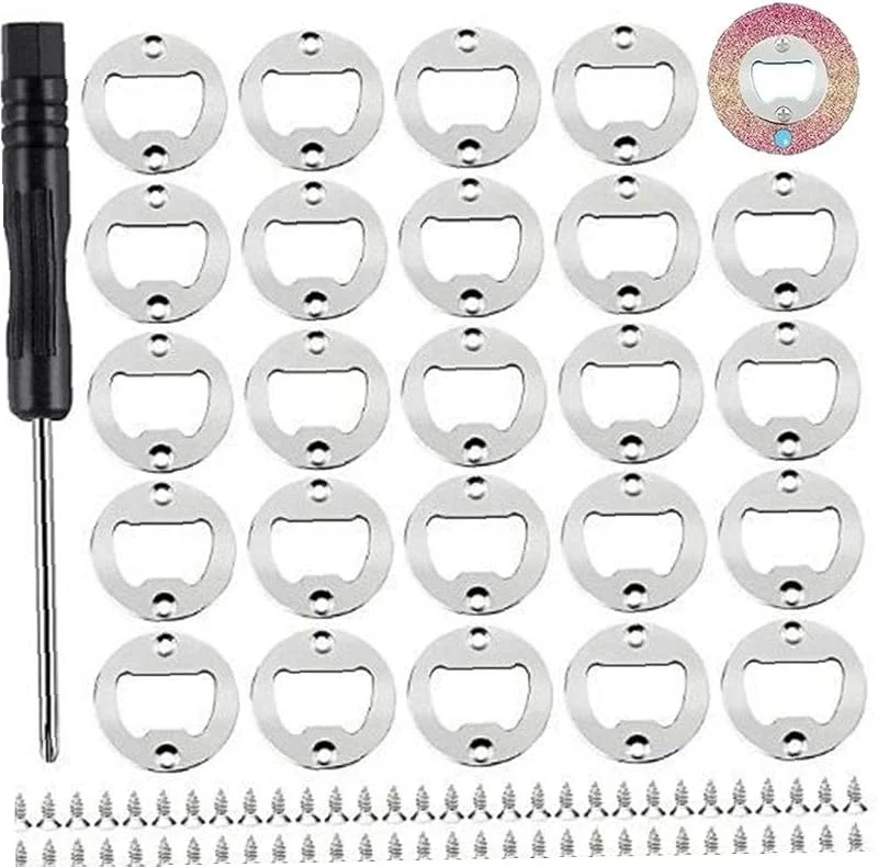Marke: Fopytu 25 Sets Flaschenöffner Einsätze Kits, Runde Diy -flaschenöffner -einschub - Schrauben Und Schraubendreher Für Flaschenöffner Diy -handwerksherstellung — Wein und Festtafel