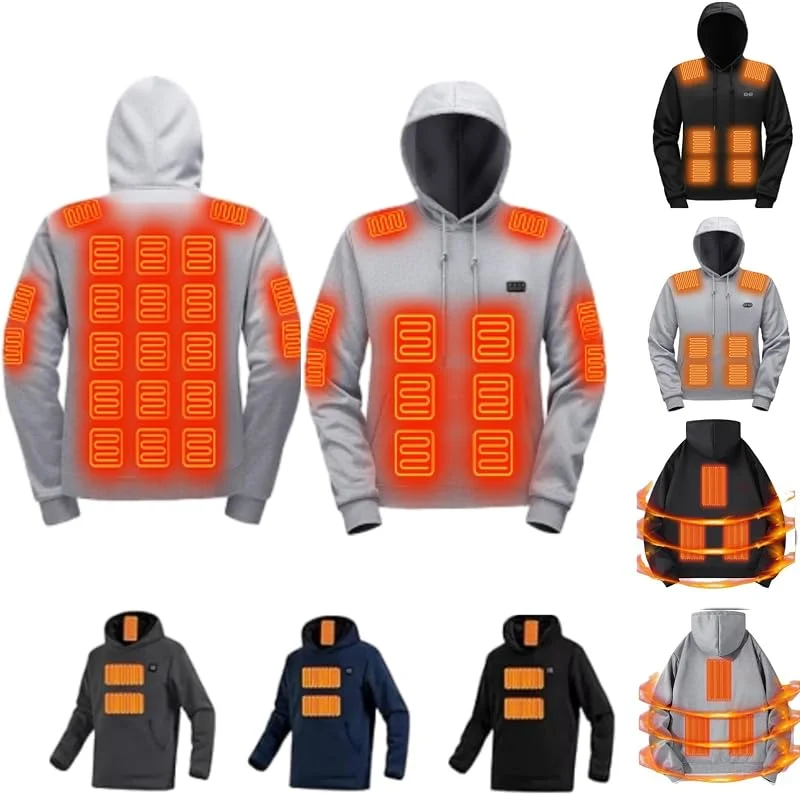 Marke: Battnot Testsieger Beheizbarer Hoodie Herren Damen Heated Beheizter Kapuzenpullover Heizung 29 Heizzonen Beheizbarer Pullover Plüsch Sweatshirt Kleidung Outdoor Heizpullover Winter Körperwärmer Mantel — Heizkleidung