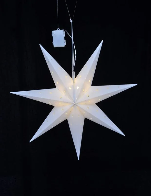 Besuche den Spetebo-Store LED Weihnachtsstern mit Auto Timer - 60x21 cm - LED Stern zu Weihnachten zum aufhängen - Fensterdeko Batterie betrieben — Weihnachtsdeko