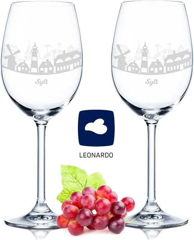 Besuche den GRAVURZEILE-Store GRAVURZEILE Weingläser mit Gravur - Skyline Sylt im Set - Hochwertige 360° Lasergravur - schönes Geschenk als Andenken, Souvenir oder für Sammler & Weingenießer zum Geburtstag — Wein und Festtafel