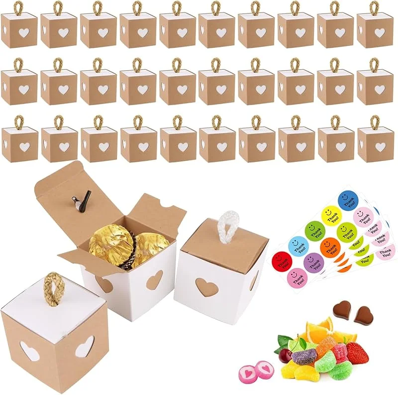 Besuche den Aieraczy-Store Aieraczy 30 Stück Geschenkbox Klein, Mini Geschenkschachtel mit Herz, Kleine Schachteln, Gastgeschenke Hochzeit, Geschenkverpackung Box für Geburtstag, Weihnachten, Babyparty