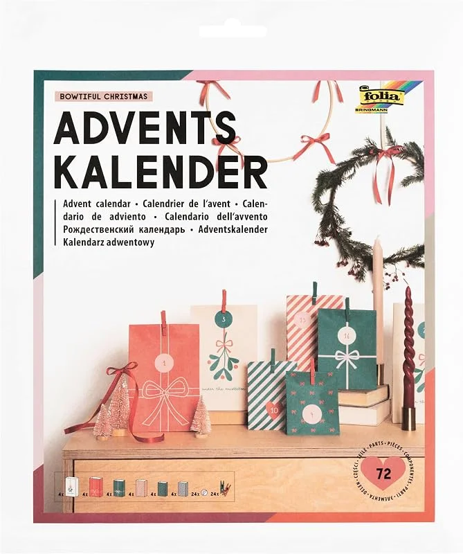 Besuche den folia-Store folia 9399 - Adventskalender BOWTIFUL CHRISTMAS, 72-teilig — Geschenkverpackung