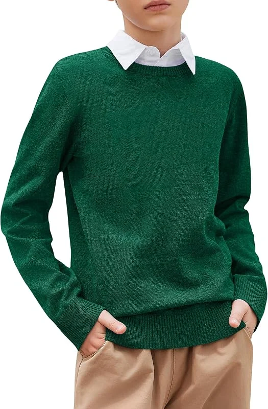 Besuche den Arshiner-Store Arshiner Strickpullover für Jungen Langarm Herbst Winter Einfarbig Junge Pullover Rundhals Basic Schooluniform Stricken Sweater Langarmshirt für Kinder 5-12 Jahre — Weihnachtsmode