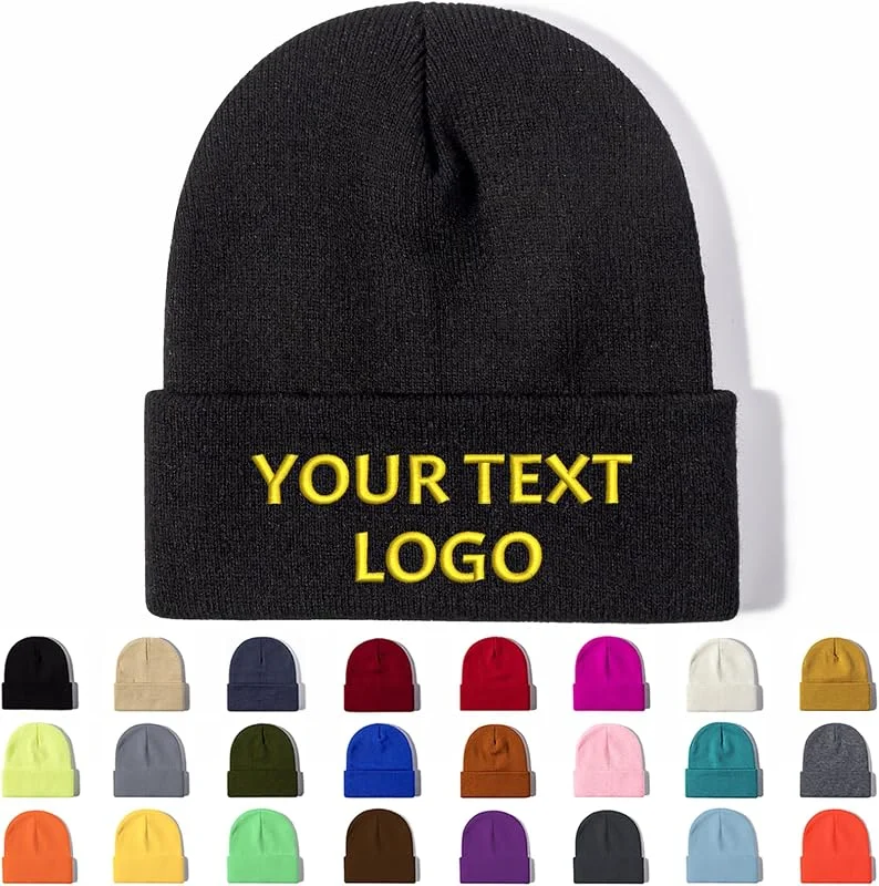 Marke: Buaodam Mütze Personalisiert, Personalisierte Bestickte Mütze, Mützen Bedrucken Mit Bestickt Wort Logo Und Foto Drucken, Unisex Mützen Herbst Winter Gestrickte Warm — Weihnachtsmode