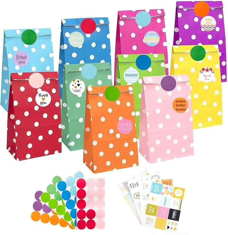 Besuche den PAKNOR-Store PAKNOR® Papiertüten, 40 Stück Bunte Geschenktüten mit 96 Aufkleber, Candy Tüten zum Verpacken von Geschenken, Giveaways, Kindergeburtstag, Hochzeit, Party, usw Papiertüten Kindergeburtstag — Geschenkverpackung