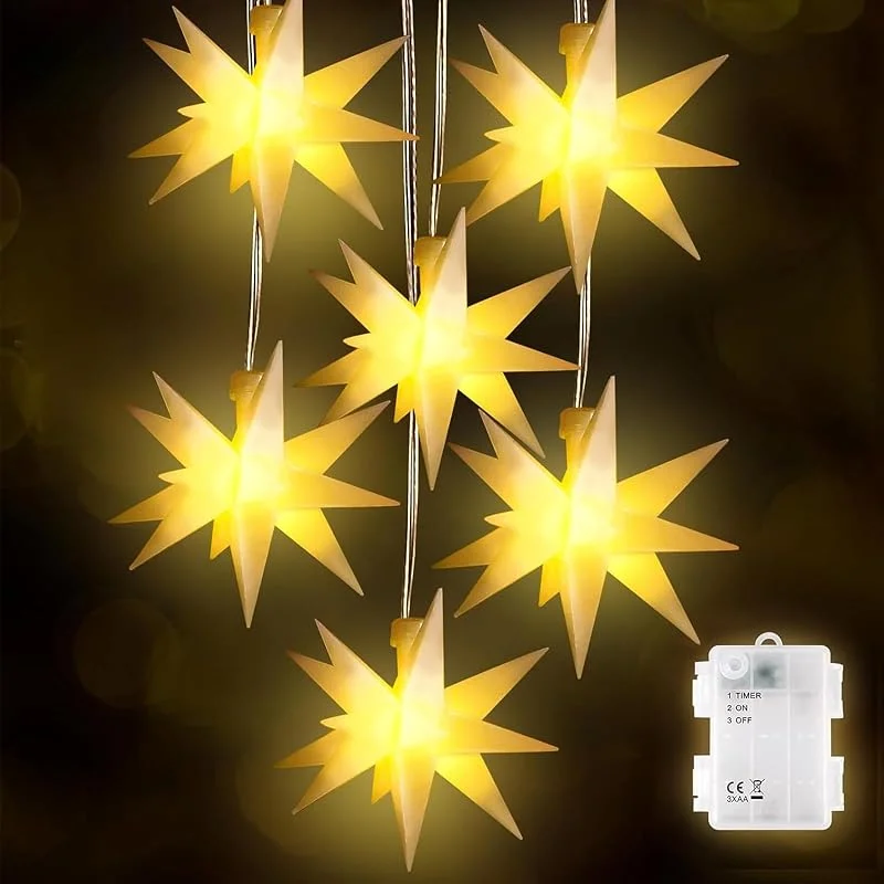 Besuche den SALCAR-Store SALCAR 6er Set 3D LED Leuchtsterne Weihnachtsdeko