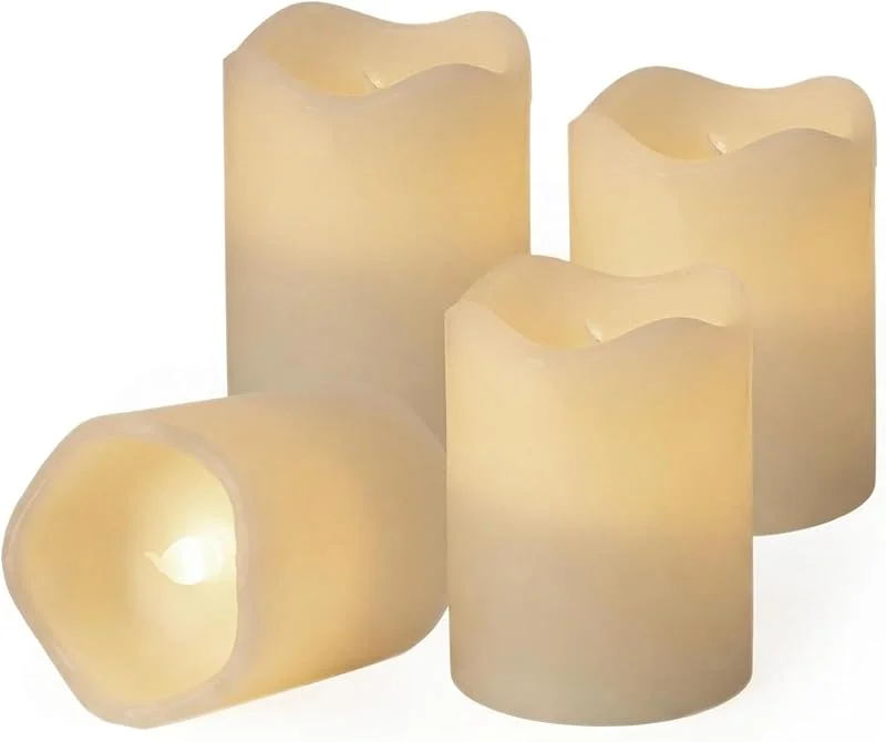 Besuche den Spetebo-Store LED Kerze 4er Set creme mit Timer batteriebetrieben - 9 x 7 cm — Advent und Tisch