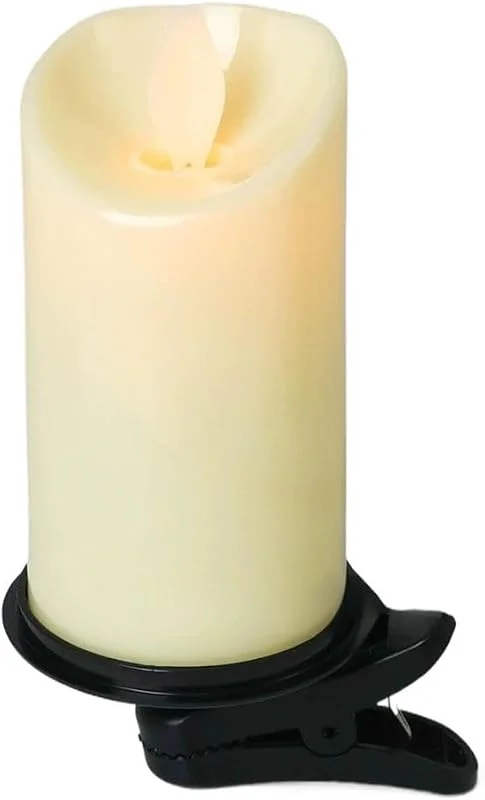 Marke: Generisch Flammenlose Kerzen – Clip-on LED-Kerze mit warmem Schein, 13, 8 cm Legierung & Harz Lichthalter für Weihnachtsbaum, Hochzeit oder Urlaubsdekoration (Schwarz, 1 Set) — Weihnachtsbeleuchtung