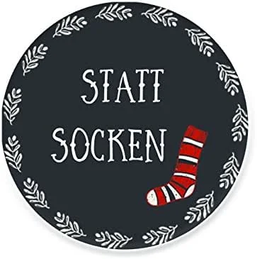 Besuche den Nastami-Store 25 Sticker Weihnachten, Aufkleber "Statt Socken", Weihnachtssticker, Weihnachtsaufkleber — Geschenkverpackung