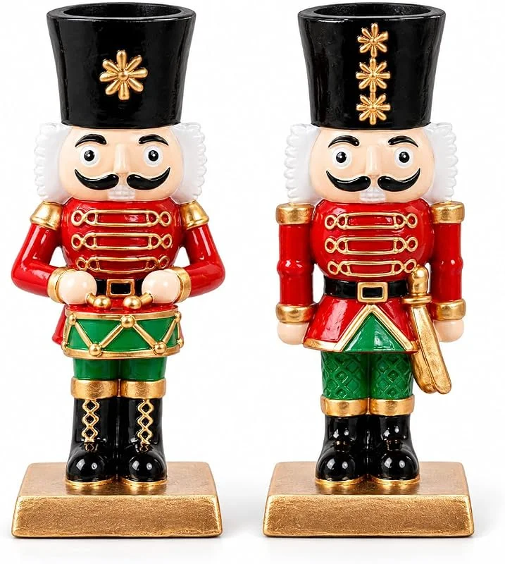 Besuche den LEMONSTONE-Store LemonStone Nussknacker Kerzenhalter Weihnachten, 2er Set, 11 cm — Kerzenlicht Abendessen