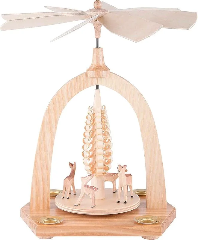 Marke: Theo Lorenz Weihnachtspyramide 1-stöckige Pyramide - Rehe - 23 cm - Original Erzgebirge — Weihnachtsdeko