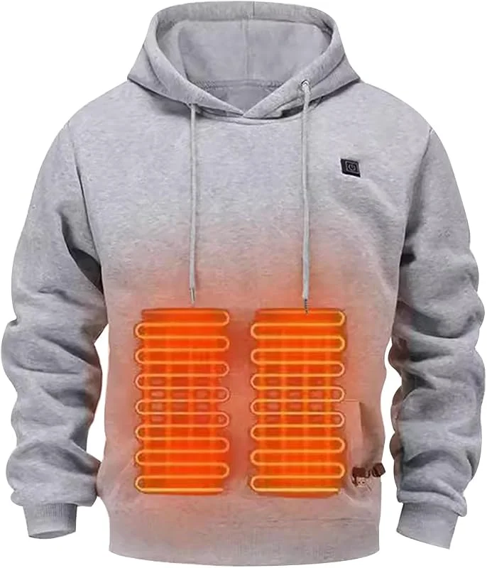 Marke: Generic Heated Hoodie Herren Beheizbare Pullover Plüsch Beheizbarer Pullover Sweatshirt Beheizte Kapuzenpullover Casual Beheizbare Sweatshirt mit Kapuze Bluse Tops Beheizte Hoodies für Männer — Heizkleidung