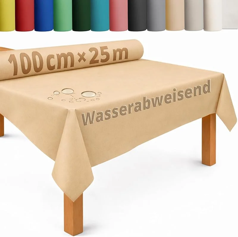 Besuche den DecoHomeTextil Heimtextilmanufaktur-Store DecoHomeTextil Tischdecke Vliesstoff Rolle 1 x 25 m Beige — Küche & Haushalt