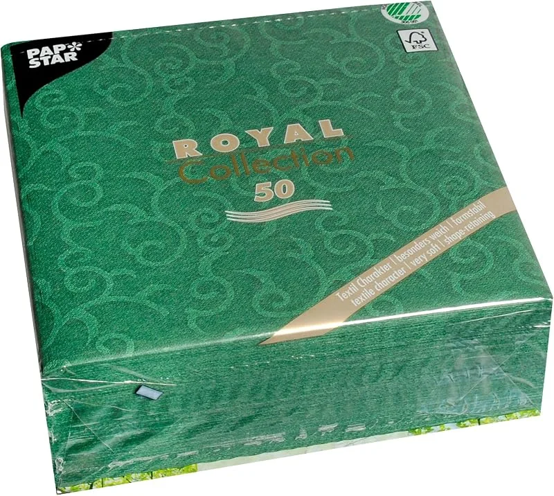 Besuche den PAPSTAR-Store Papstar, 50 Servietten "ROYAL Collection" 1, 4-Falz 40 cm x 40 cm dunkelgrün "Casali", #84884 — Advent und Tisch