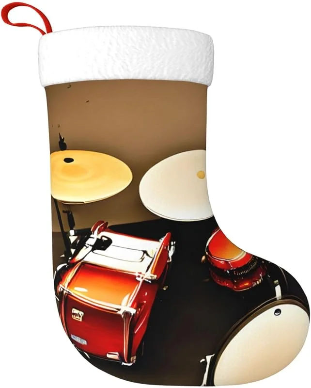 Marke: Edwal EdWal Drum-Set-Standard-Druck, personalisierte Weihnachtsstrümpfe, 45, 7 cm, hängende Strümpfe, für Feiertagsparty-Dekoration — Weihnachtsdeko