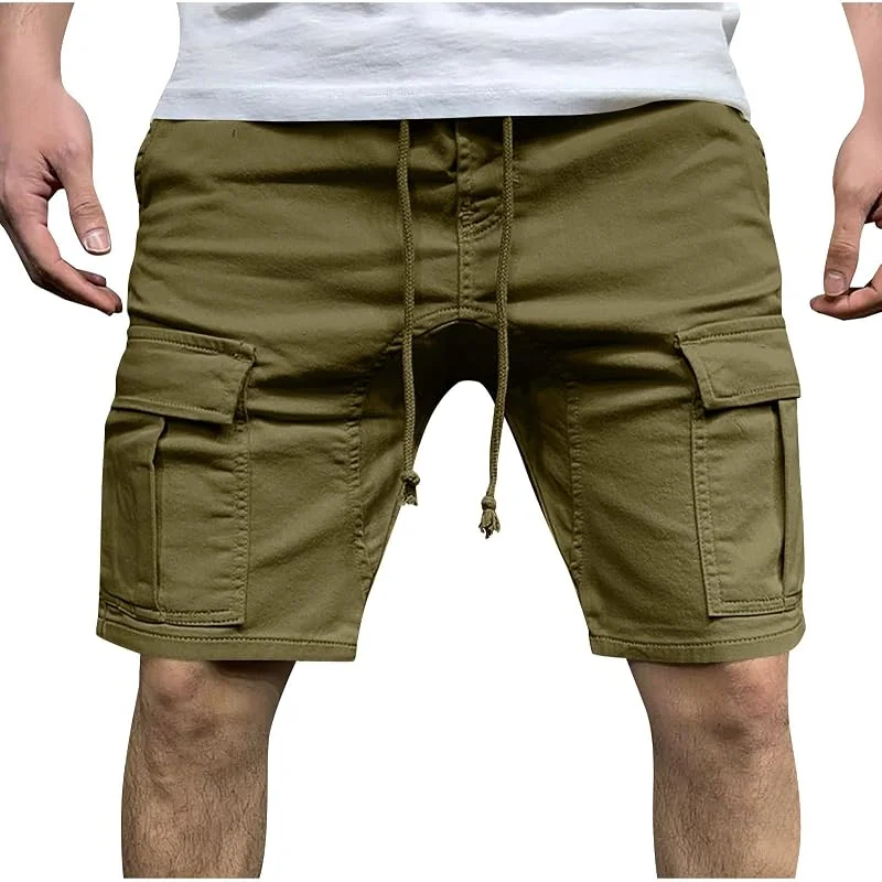 Marke: Generisch Generisch Herren Cargo Shorts Sommer Einfarbig Kurze Hose mit Kordelzug Bequeme Männer Cargohose Atmungsaktive Arbeitsshorts Outdoor Freizeit Hosen mit Taschen Sportlich Lässig — Heizkleidung
