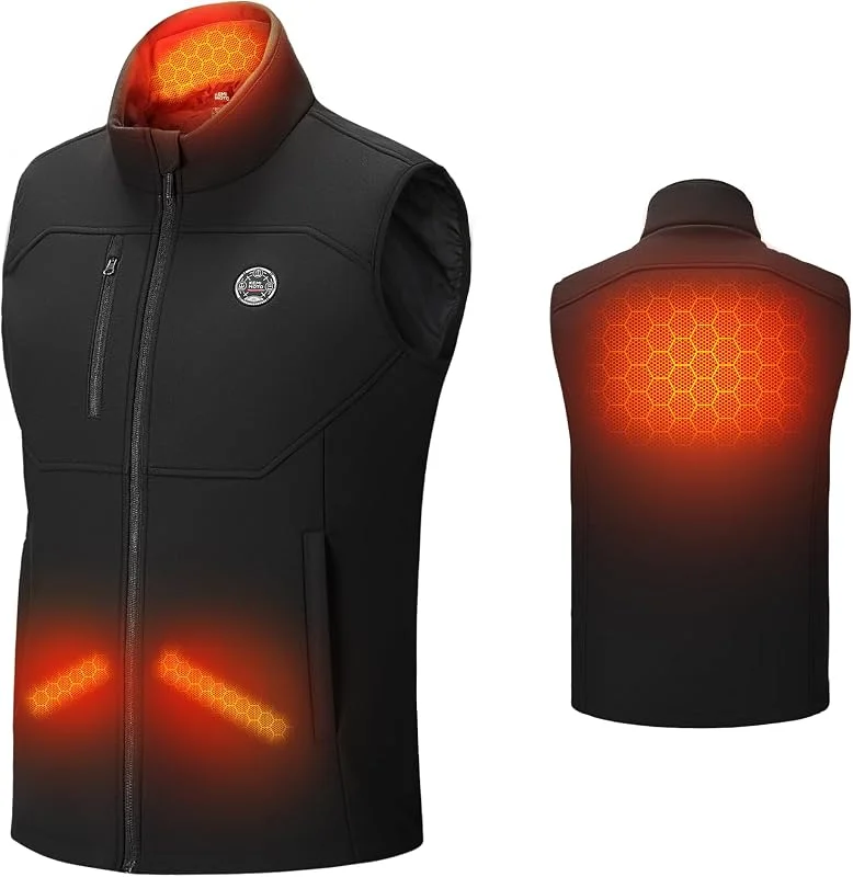 Besuche den KEMIMOTO-Store KEMIMOTO Beheizbare Weste Herren Damen, Beheizte Weste mit Handwärmfunktion, 5 Heizzone, Heizweste mit USB -10000mAh Akku für Ski Fahren, Angeln, Motorrad, Outdoor — Heizkleidung