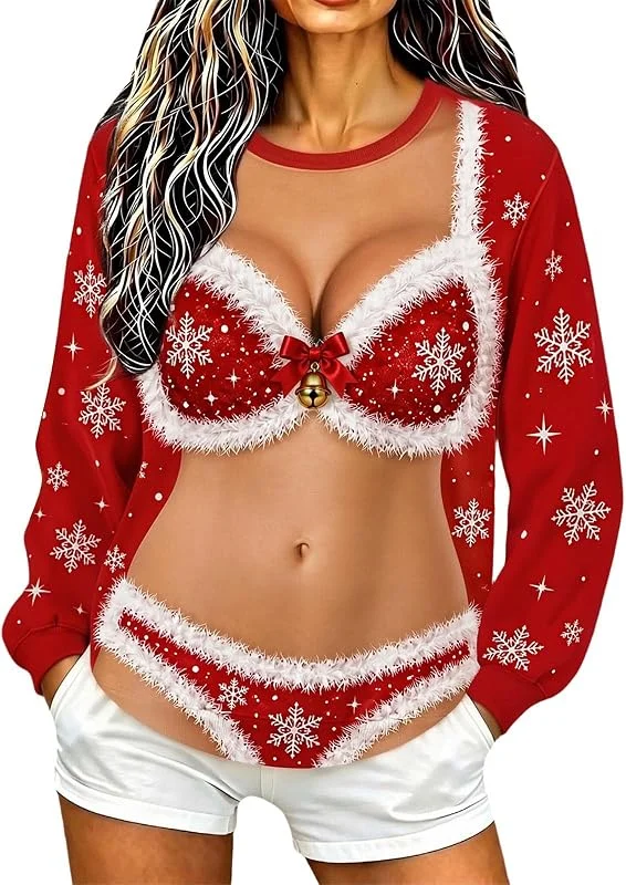 Marke: Generic Weihnachtspullover Damen-Ugly Christmas Sweater Sweatshirt — Weihnachtsmode