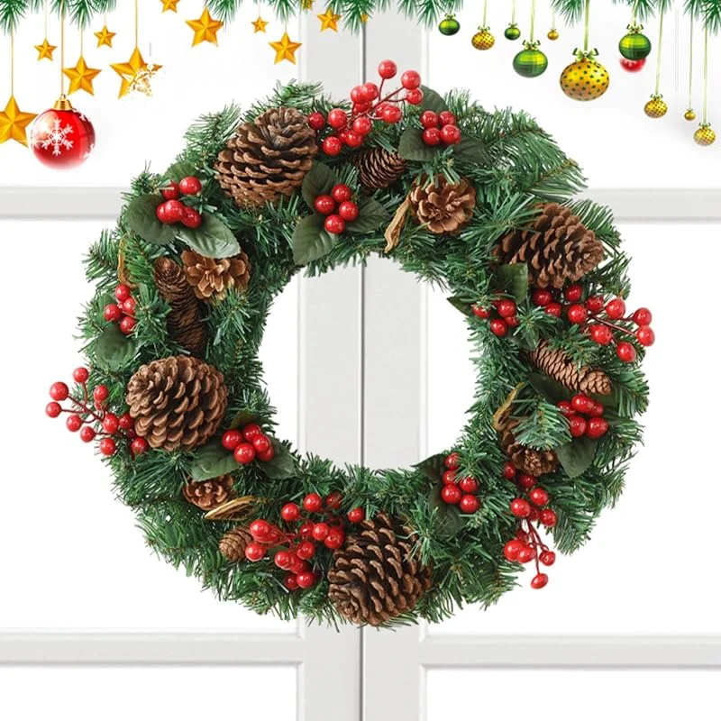 Marke: Générique Künstlicher Weihnachtskranz, rustikale Dekoration, künstlich — Weihnachtsdeko