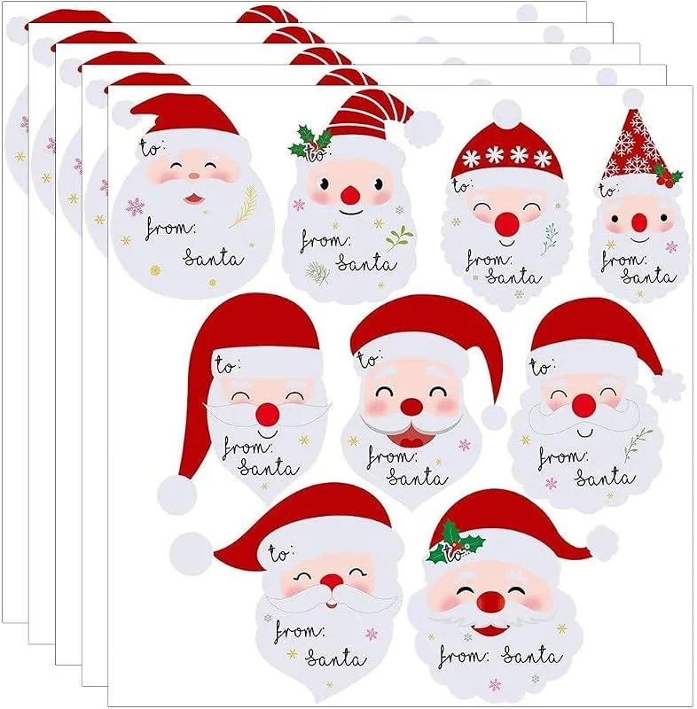 Marke: Fopytu Weihnachtsmann-geschenkanhänger-aufkleber, 45 Stück, Selbstklebende Weihnachtsaufkleber Zum Verpacken Von Geschenken Und Zum Dekorieren Von Schachteln — Geschenkverpackung