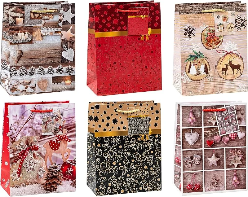 Besuche den TSI-Store TSI Geschenktüten WEIHNACHTEN SERIE 9, 12er Packung, Größe: Mittel (HxBxT 23 x 18 x 10 cm), Art. Nr. 83019 — Geschenkverpackung