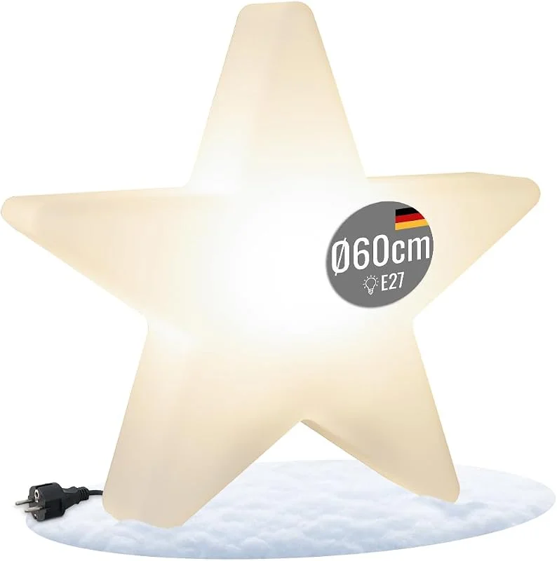 Besuche den 8 seasons-Store 8 seasons design LED Weihnachtsstern mit E27 Fassung Shining Star Ø 60 cm (Weiß) Beleuchteter Stern für Innen & Außen, mit warmweißem Leuchtmittel, Weihnachts-Deko –𝓇𝑜𝒷𝓊𝓈𝓉 und praktisch — Weihnachtsdeko