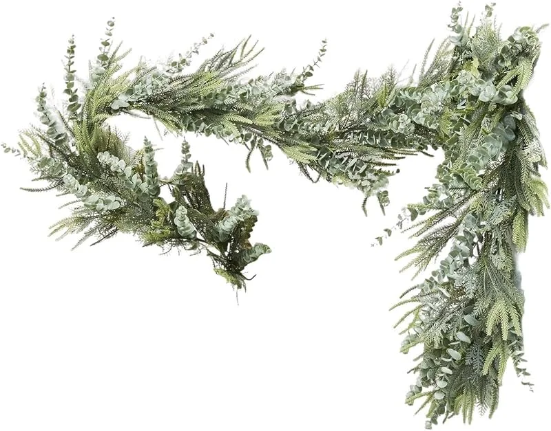 Marke: Generisch Tannengirlande – Künstliche realistische grüne Weihnachtsdekoration für Kamin, Kaminsims, Treppenhaus, Geländer, Tür und Tischferien, Dekorationen für Zuhause und Winterpartys, Display, saisonale