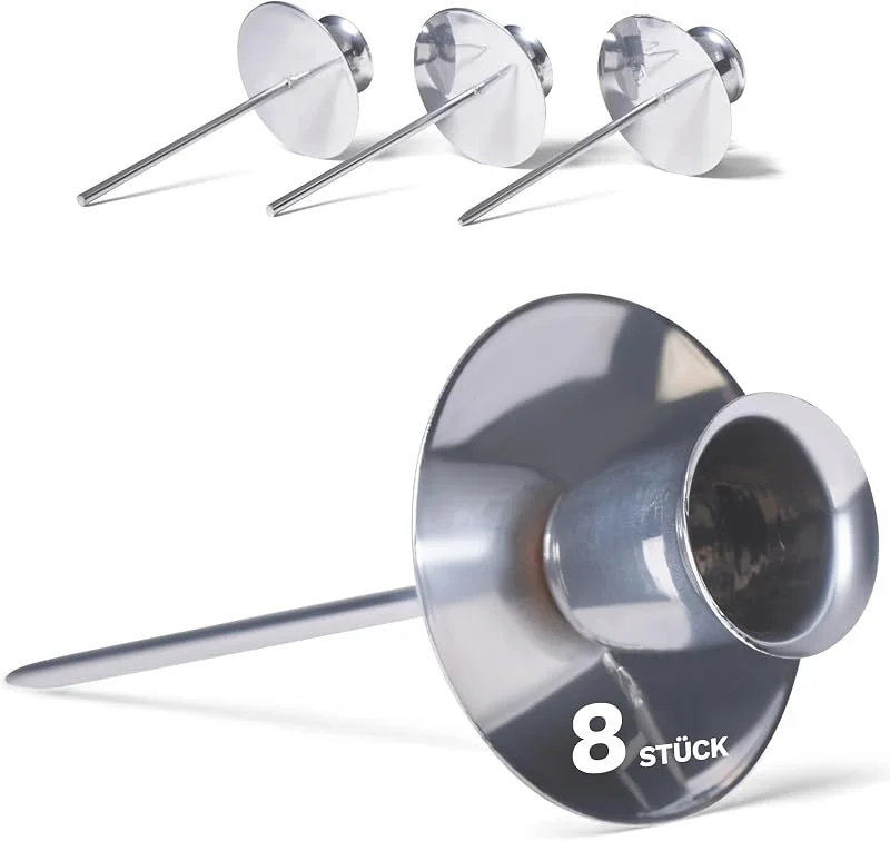 Besuche den Novaliv-Store Novaliv 8er-Set Kerzenteller Adventskranz Kerzenpin Silber Kerzenständer für Stabkerzen Kerzenpick Kerzenhalter für Kränze Kerzentülle Metall Kerzenständer Kerzenpin Adventskranzkerzenhalter Deko — Advent und Tisch