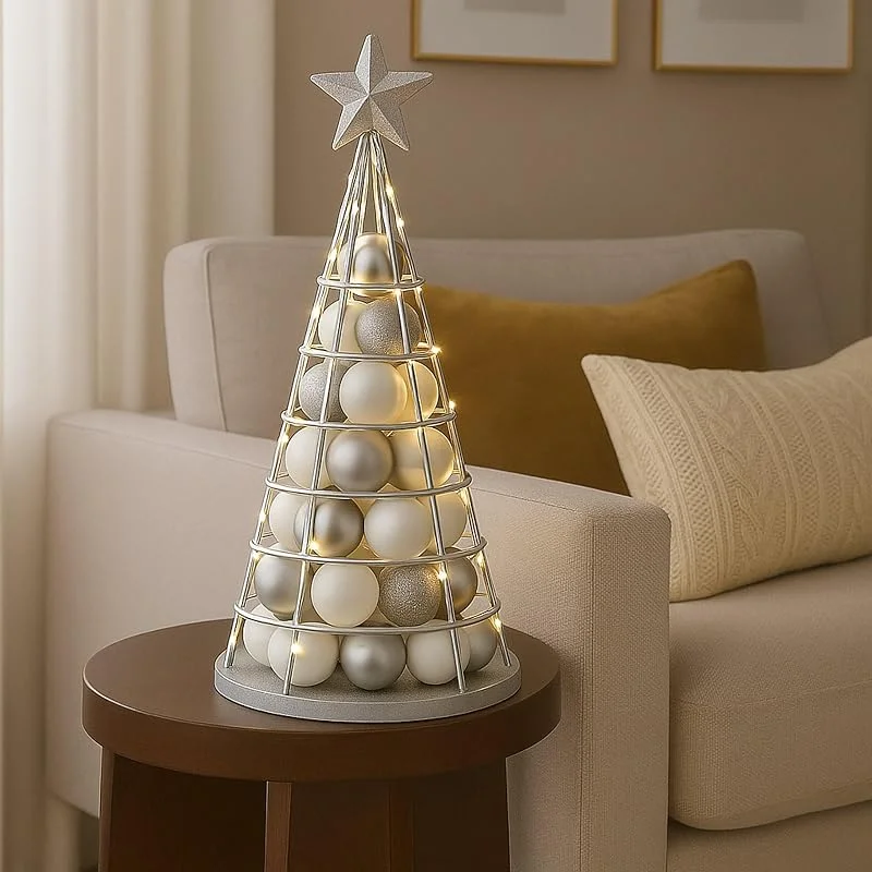 Marke: Mendler Mendler Deko-Baum HWC-O91 Metall 60cm - silberfarben — Advent und Tisch
