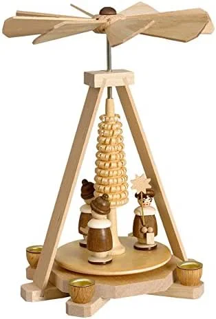 Besuche den Rudolphs Schatzkiste-Store Rudolphs Schatzkiste Minipyramide Kurrende Natur BxHxT 11x15x11cm NEU Holzpyramide Weihnachtspyramide Designpyramide Tischpyramide Wärmespiel Tischdeko Dekoration Weihnachten Wärmespiel — Weihnachtsdeko