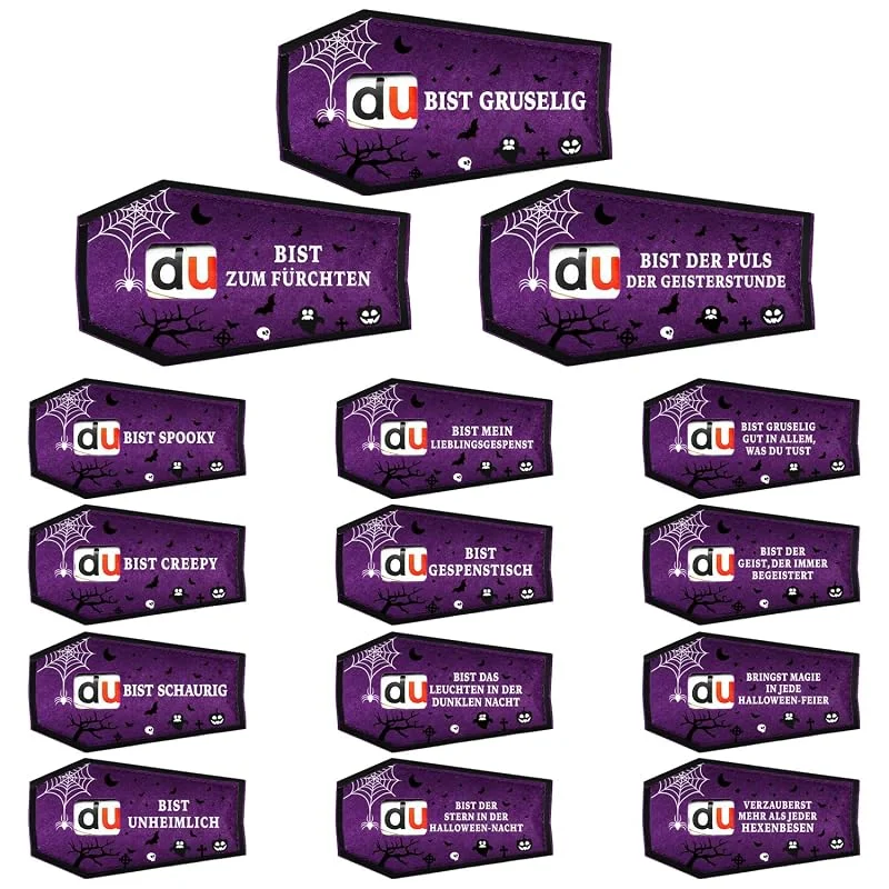 Besuche den Giftota-Store Giftota 15pcs Halloween Geschenk - Lustige Sarg Deko für Halloween Party - Hülle Filz Duplo Geschenk Verpackung, Ohne Schokolade — Geschenkverpackung