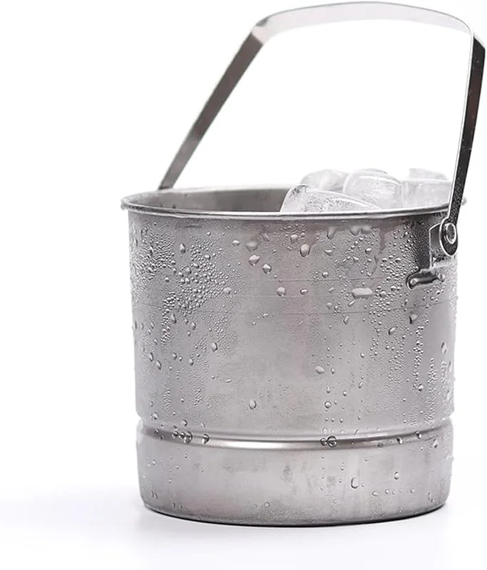 Marke: NexaGeniX sektkübel Edelstahl-Eimer, Metall-Biereimer, 1 l, silberner Metalleimer, Stahlbehälter mit Griff for Wein, Champagner, Bar, Küche, drinnen und draußen, Urlaub, Partyzubehör eiskübel — Wein und Festtafel