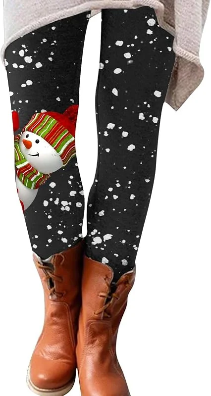 Marke: Générique Damen-Leggings, Weihnachten, bedruckt, Bleistifthose, Slim Fit, hohe Taille, elastisch, Skinny, Weihnachtsbaum, lässig, für Yoga, Fitness, Party, Sport, Yogahose, 42-Multi, X-Large — Weihnachtsmode