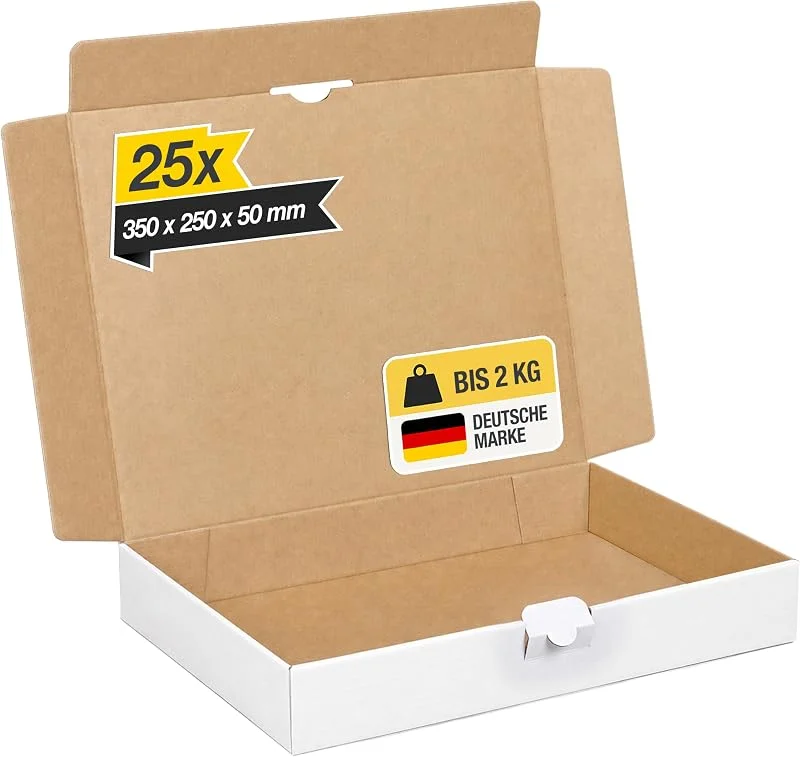 Marke: smiley pack smiley pack Maxibriefkarton DIN A4+ 350 x 250 x 50 mm weiß 25 Stück — Geschenkverpackung