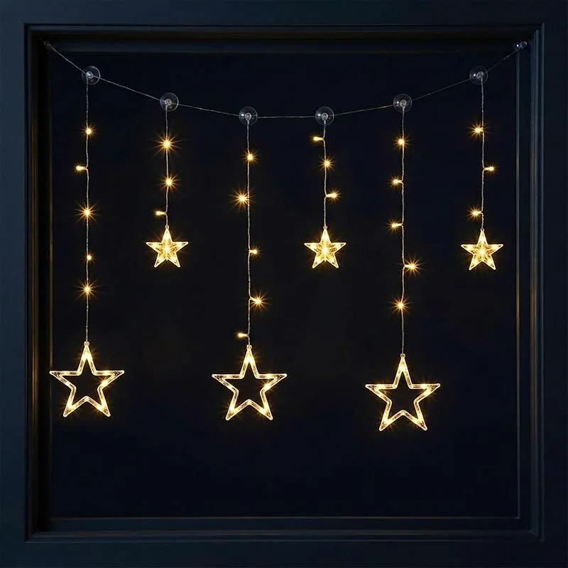 Besuche den Spetebo-Store Spetebo LED Sternenvorhang 100x80 cm - 63 LED warmweiß — Weihnachtsbeleuchtung