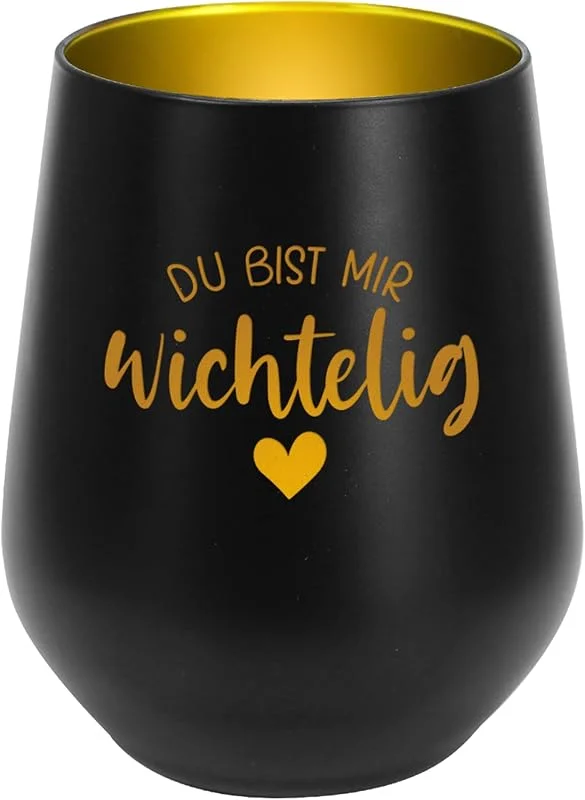 Besuche den Herz & Heim-Store Herz & Heim® Windlicht mit Gravur zu Weihnachten – Glas-Teelichthalter Du bist Mir wichtelig – Weihnachtsdeko Geschenkidee (Schwarz) — Advent und Tisch