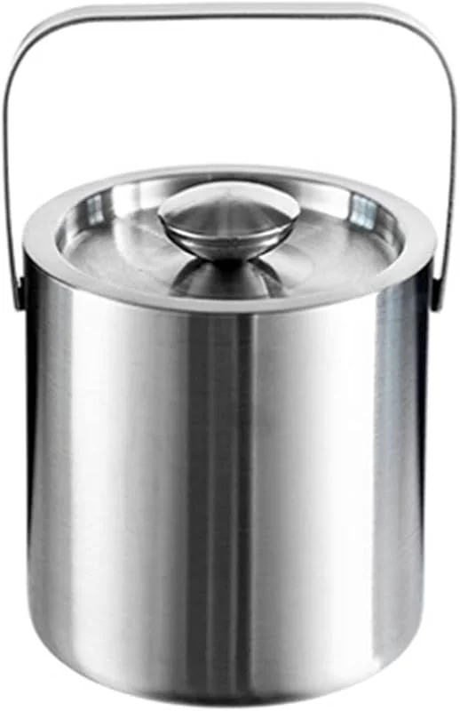 Marke: NexaGeniX sektkübel Doppelwandiger Eiskübel aus Metall mit Deckel, 1, 3 l, isolierter Eiskübel aus Edelstahl for Cocktailbar, Wein, Hausbar-Zubehör, Partys, Champagnerkübel, Eiskübel aus Edelstahl eiskübel — Wein und Festtafel