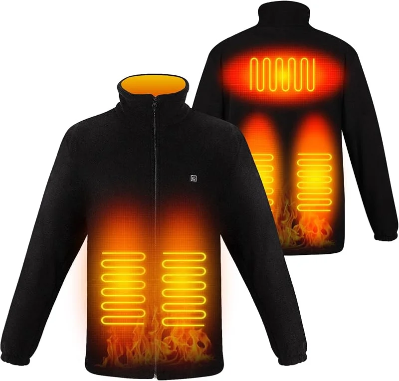 Marke: TOUVE TOUVE Beheizte Jacke, Polarfleece-Heizjacke Beheizbare Weste Heated Jack für Damen Herren, Prämie Beheizbare Jacke, 3 Einstellbar Temperatur Elektrischer Beheizte Weste（Enthält keine Powerbank） — Heizkleidung