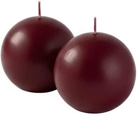 Marke: Cereria Di Giorgio Risthò 56209_28 Kugelkerzen, Bordeaux, Durchmesser 8 cm, 4 Stück — Advent und Tisch