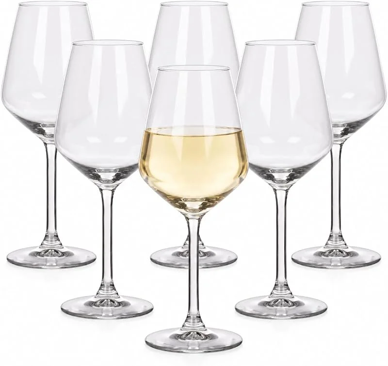 Besuche den alpina-Store alpina Weingläser Weißwein - Weingläser Set 6 Teilig - Weinglas 37cl - Spülmaschinenfeste Weißweingläser - Wein Geschenk für Weisswein - Glas, Durchsichtig — Wein und Festtafel