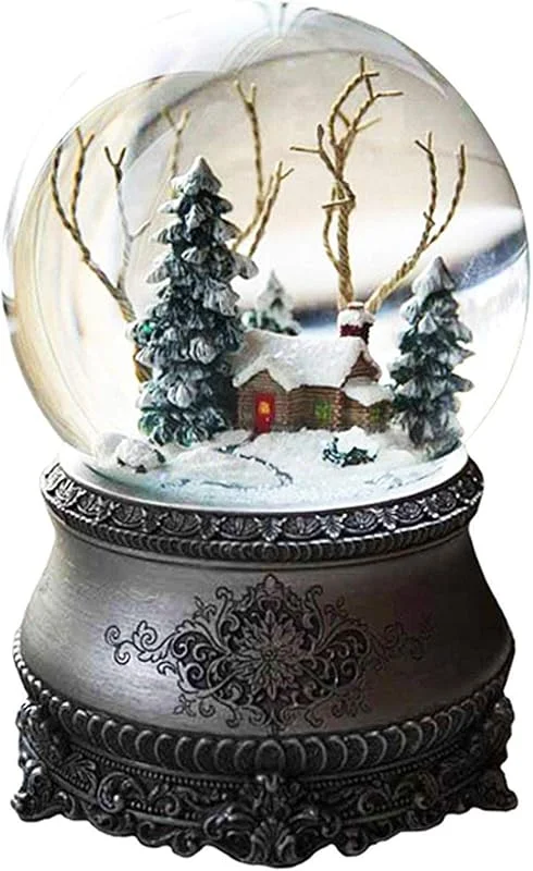 Besuche den Wichtelstube-Kollektion-Store Wichtelstube-Kollektion LED Schneekugel Winterwald mit Schneewirbel & Musik — Weihnachtsdeko
