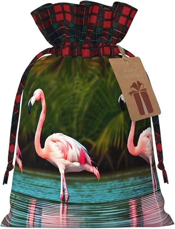 Marke: DEETTY Geschenkbeutel mit Kordelzug und Flamingo-Muster, 2 Stück — Geschenkverpackung