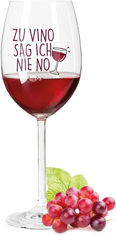 Besuche den GRAVURZEILE-Store GRAVURZEILE Weinglas - Zu Vino sag ich nie no - Geschenk für Weinliebhaber - Witziges Glas mit Spruch - Geschenke für Sie & Ihn zum Geburtstag oder Weihnachten — Wein und Festtafel