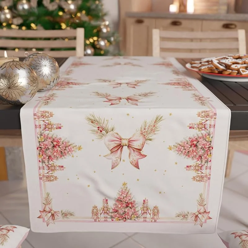 Marke: PETTI Artigiani Italiani Petti - Tischläufer Weihnachten 40x140 cm - Schiaccianoci Rosa — Küche & Haushalt