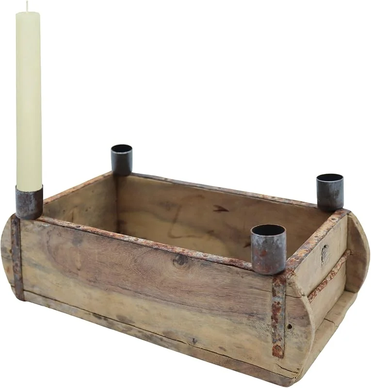 Besuche den Spetebo-Store Adventsleuchter Ziegelform für Stabkerzen, 30 x 15 cm, Holz — Advent und Tisch