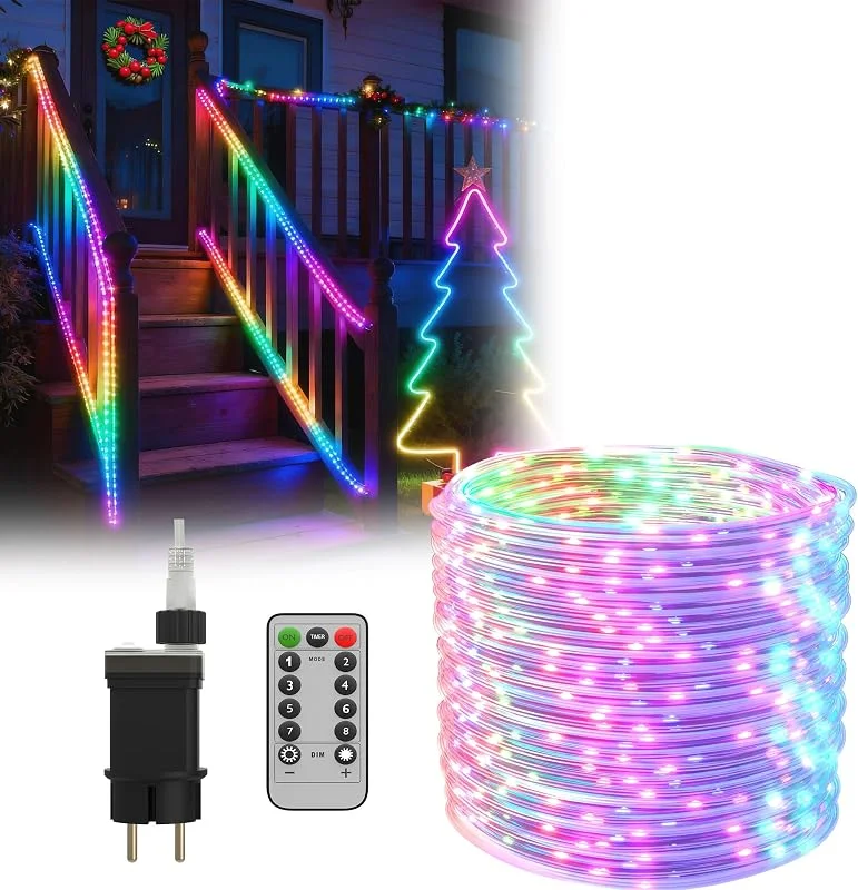 Besuche den UISEBRT-Store UISEBRT LED Lichterschlauch mit Fernbedienung, 20M Bunt 200 LEDS, IP44 — Weihnachtsbeleuchtung