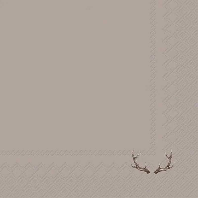 Marke: IHR Ideal Home Range IHR - L 1110831 - Lunch Servietten, Papier, 20 Stück, Tiny Antler, Geweih, braun, 33cm x 33cm, 3 Lagig — Advent und Tisch